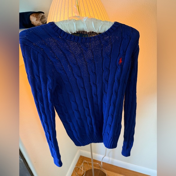 Polo Ralph Lauren Blue Cable Knit Sweater xs - Picture 1 of 4